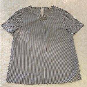 J. Crew Blue and White Striped Blouse